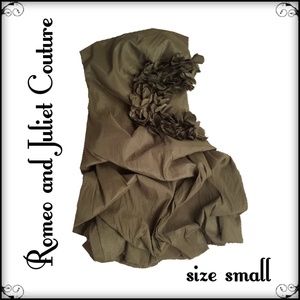 Romeo & Juliet Couture Green Rouched Dress sz S